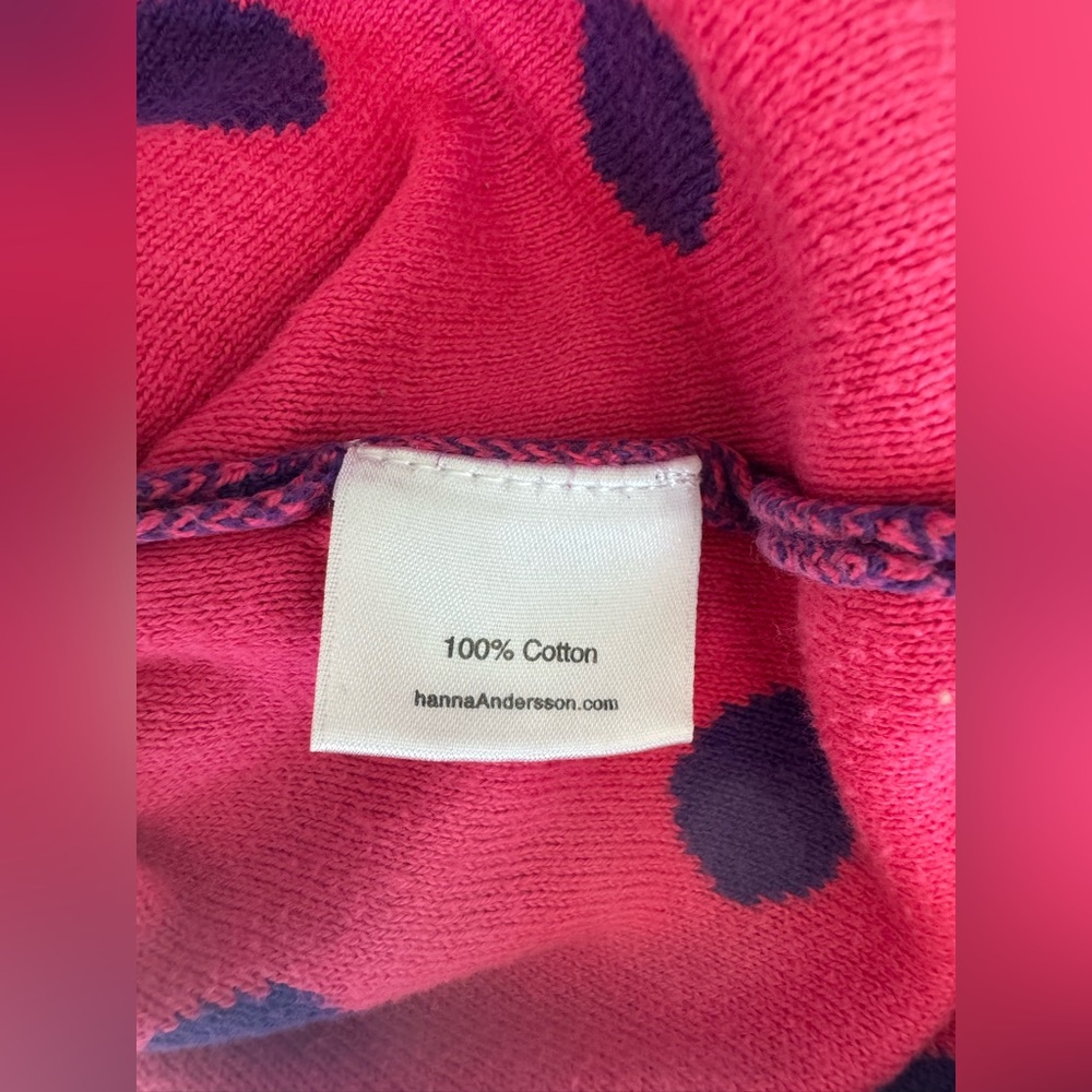 Hanna Andersson Purple Sweater Dress with Pink Dots Size 140/10 - Picture 8 of 9